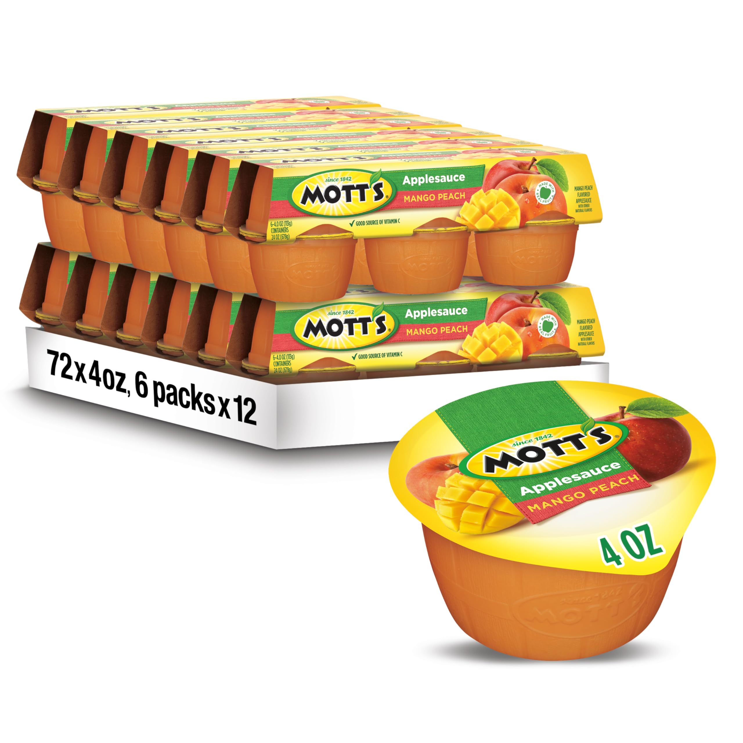 Amazon.com: Mott's Mango Peach Applesauce, 4 Oz Cups, 72 Count (12
